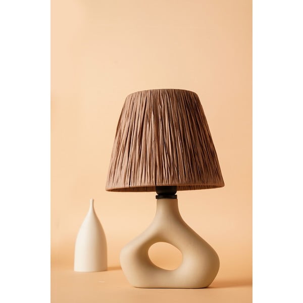 Bézs asztali lámpa papír zsinór búrával (magasság 40 cm) Serin – Opviq lights-image-1