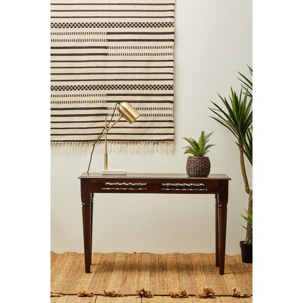Sötét natúr színű rózsafa konzolasztal 45x120 cm Srina – Premier Housewares-image-2