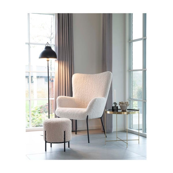 Krémszínű műszőrme puff Alford – House Nordic-image-1