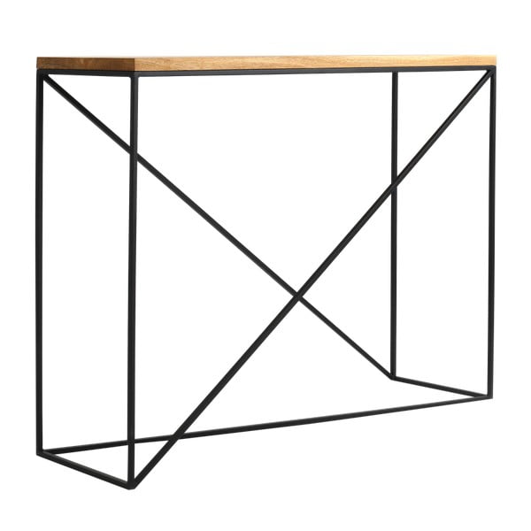 Memo konzolasztal fekete konstrukcióval és tölgyfa asztallappal, szélesség 100 cm - Custom Form