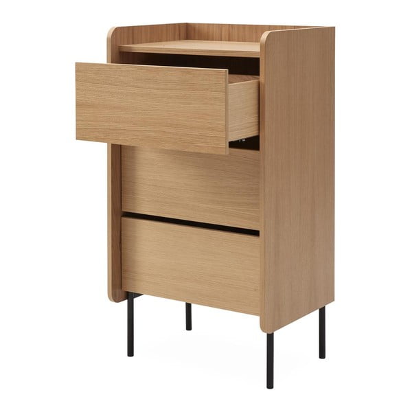 Natúr színű magas komód tölgyfa dekorral 60x108,5 cm Wrap – Bonami Selection-image-3