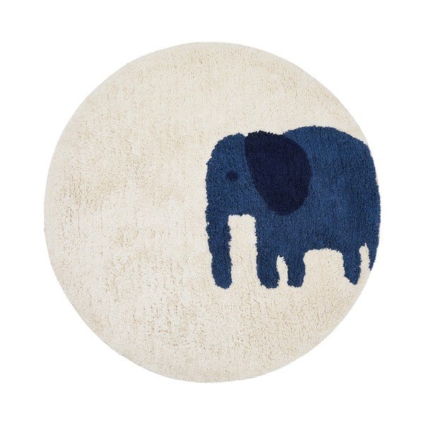 Elefántcsont színű mosható-kézi szövésű pamut gyerek szőnyeg ø100 cm Tandani – Kave Home