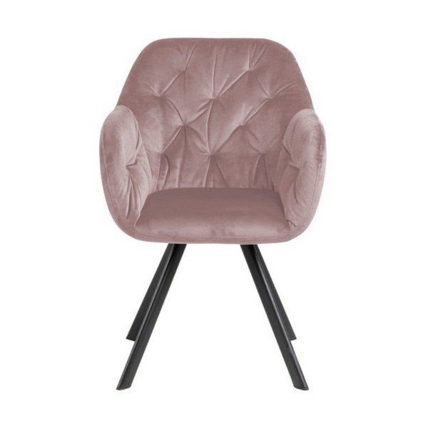 Világos rózsaszín kárpitozott karfás étkezőfotel Lola – Actona-image-1