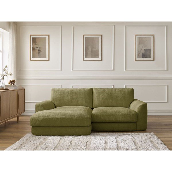 Khaki zsenília sarokkanapé (bal oldali-heverő résszel) Leonore – Bobochic Paris-image-1