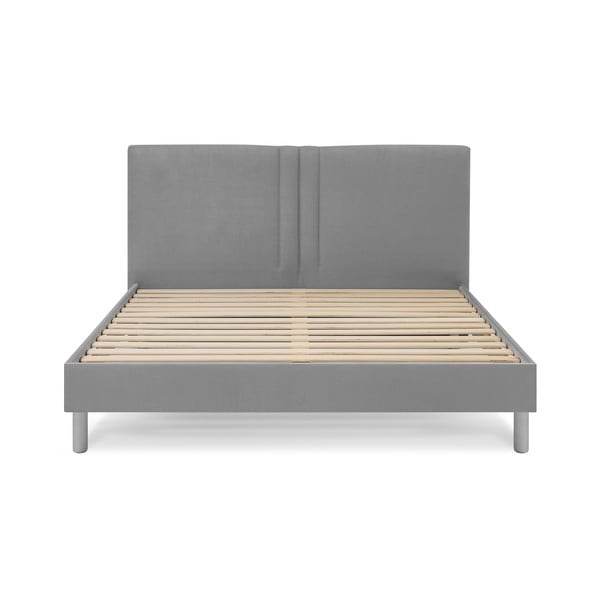 Szürke kárpitozott franciaágy ágyráccsal 180x200 cm Kerry – Bobochic Paris-image-2