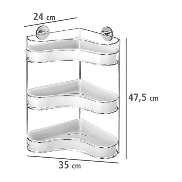 Vacuum-Loc háromszintes öntapadós sarokpolc, max. 33 kg - Wenko-image-4