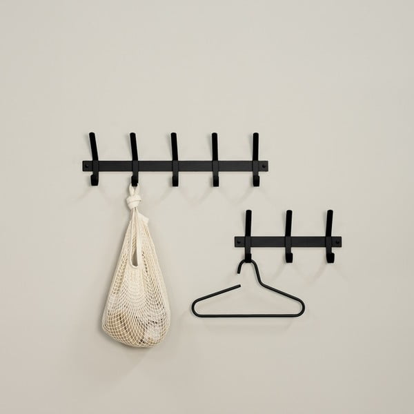 Fekete fém fali fogas 40 cm Dexter – Spinder Design-image-1