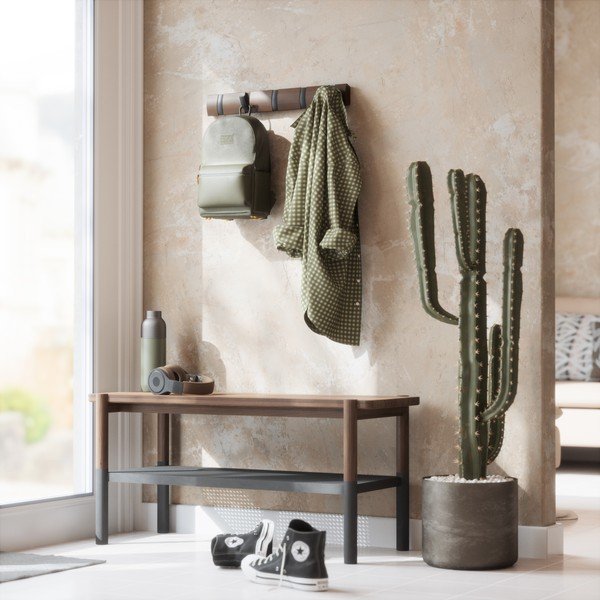 Sötétbarna nyárfa fali fogas Flip – Umbra-image-1