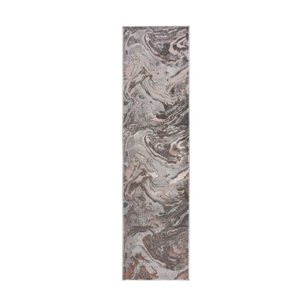 Marbled szürke-bézs futószőnyeg, 60 x 230 cm - Flair Rugs