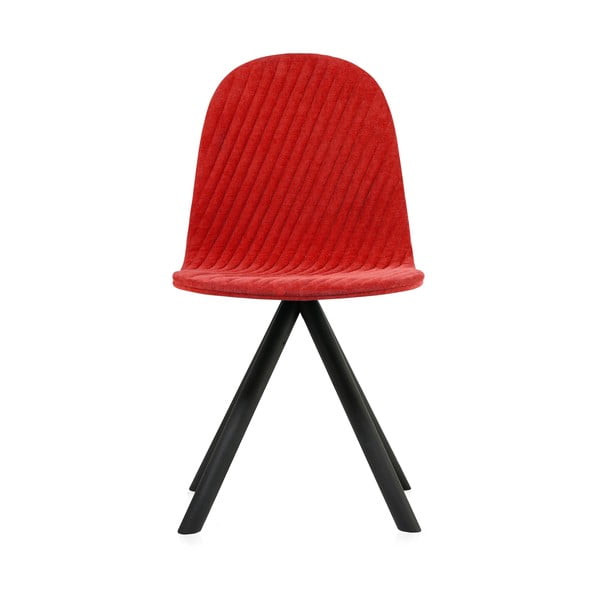 Mannequin Stripe piros szék fekete lábakkal - Iker