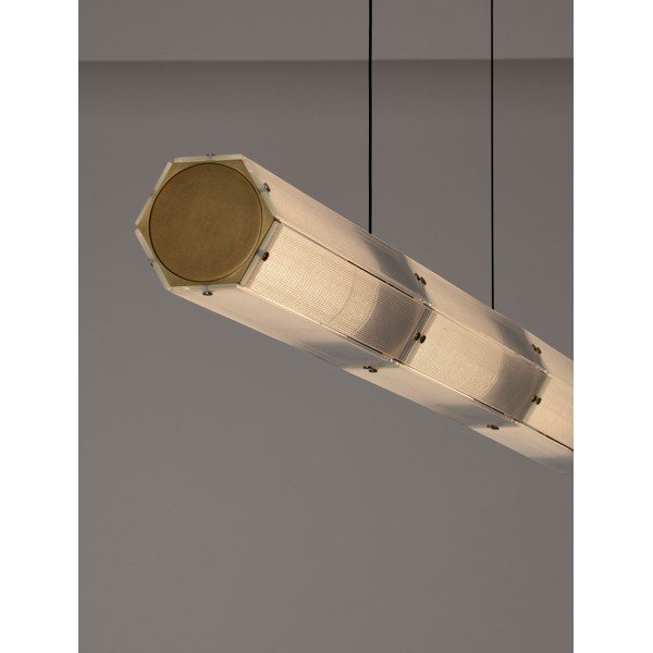 Sárgaréz színű acél LED dimmelhető függőlámpa üveg búrával Essenzo – Nova Luce-image-2