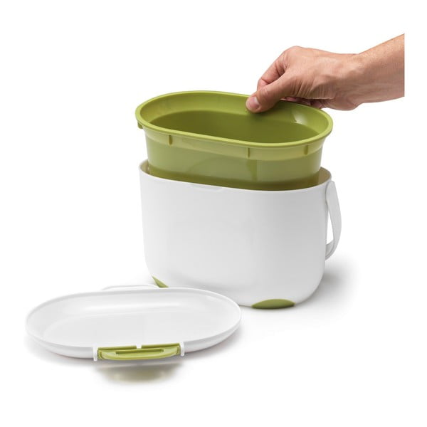 Caddy fehér-zöld komposztálható hulladék gyűjtő, 2,5 l - Addis-image-2