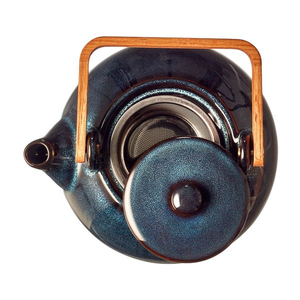 Sötétkék kerámia teáskanna szűrővel 1,2 l Gastro Blue – Bitz-image-3