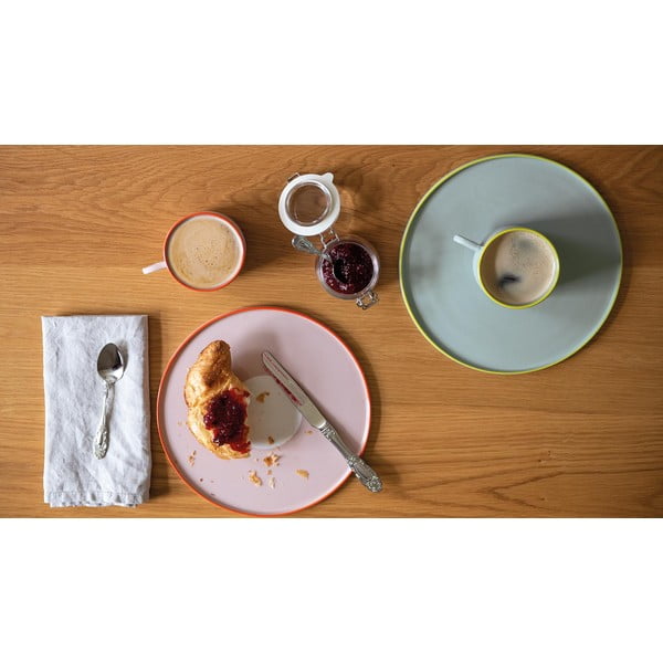 Greta rózsaszín agyagkerámia csésze és tányér, 250 ml - Remember-image-1