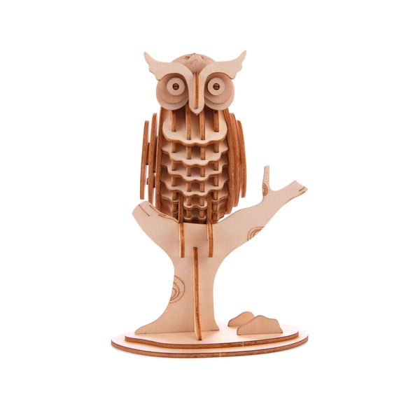Owl 3D puzzle balsafából - Kikkerland