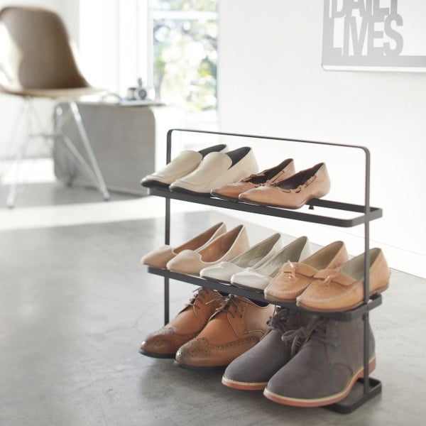 Fekete fém cipőtartó állvány Tower Shoe Rack – YAMAZAKI-image-2