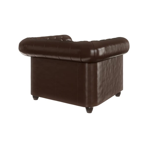 Sötétbarna bőrutánzat fotel York – Ropez-image-2