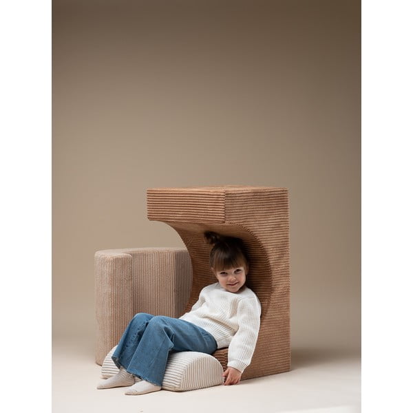 Barna kordbársony habszivacs játszótér 3 db-os magasság 37 cm 75x49 cm Rainbow Montessori – Wigiwama-image-4