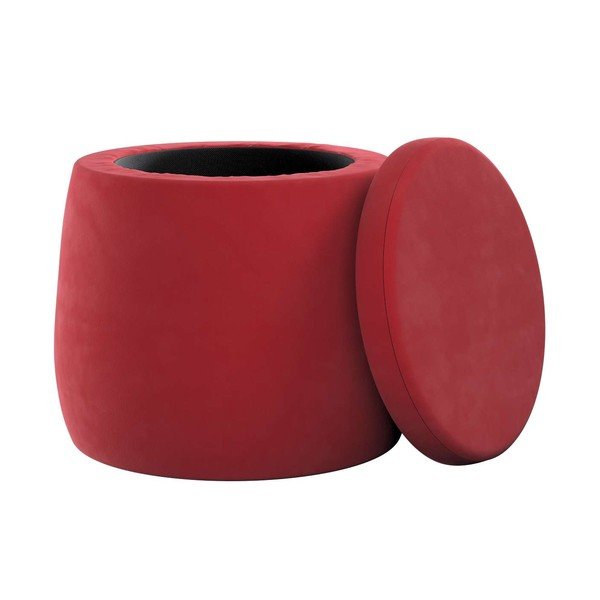 Piros bársony gyerek puff Posh Velvet – Yellow Tipi-image-1