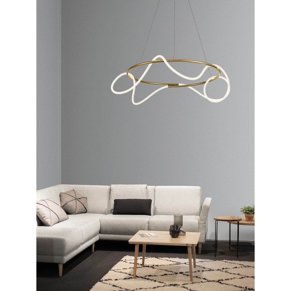 Aranyszínű alumínium LED dimmelhető függőlámpa akrilüveg búrával ø 70 cm Tiriac – Nova Luce-image-1