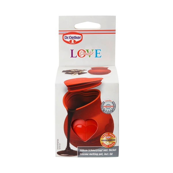 Flexxibel Love piros szilikon edény csokoládé olvasztásához, 250 ml - Dr. Oetker-image-2