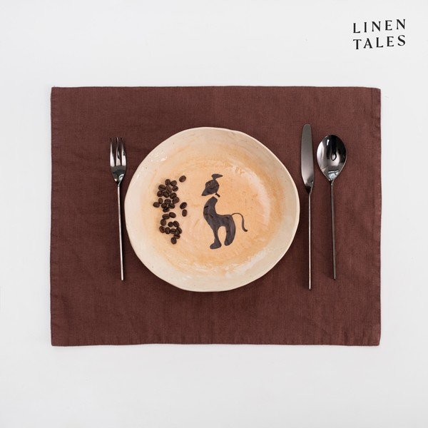 Len tányéralátét 35x45 cm Chocolate – Linen Tales