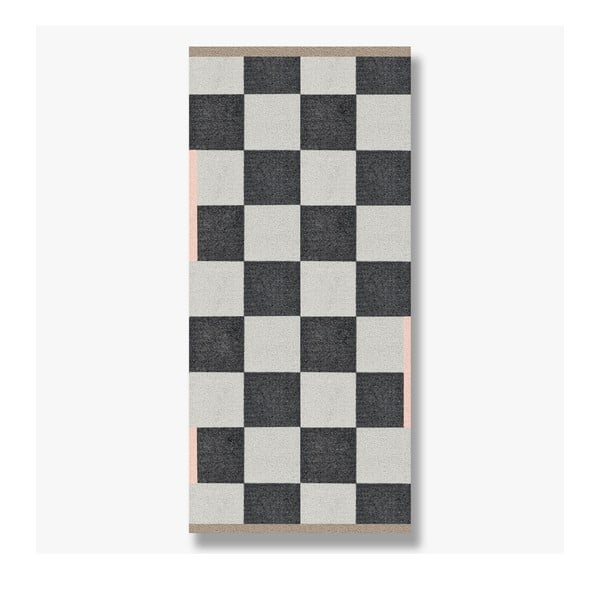 Fekete-fehér mosható szőnyeg 70x150 cm Square – Mette Ditmer Denmark