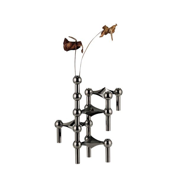 Fényes fekete fém váza (magasság 10 cm) Nagel – STOFF Nagel-image-4