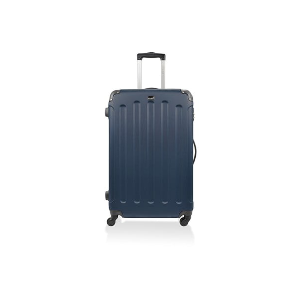 Madrid kék gurulós utazó bőrönd, 91 l - Bluestar