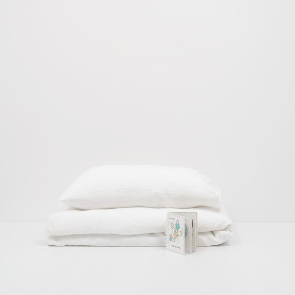 Nature fehér len gyerek párnahuzat, 40 x 60 cm -Linen Tales-image-2