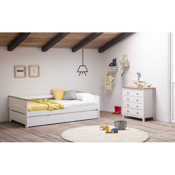 Lola fehér kinyitható ágy, 90 x 190 cm - Marckeric-image-1