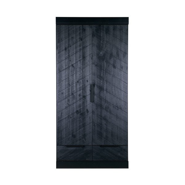 Herringbone fekete fa szekrény, magasság 195 cm - WOOOD-image-4