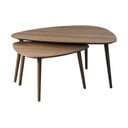 Barna dohányzóasztal szett tölgyfa dekorral  2 db-os 70x100 cm Adda – Unique Furniture