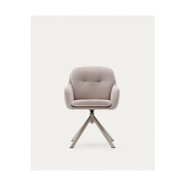 Bézs kárpitozott karfás étkezőfotel Lexa – Kave Home-image-4