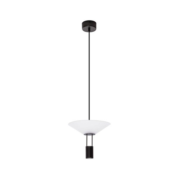 Matt fekete alumínium LED függőlámpa akrilüveg búrával ø 22 cm Anafi – Nova Luce