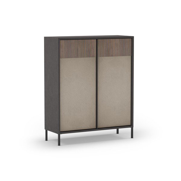 Antracitszürke-világosbarna szekrény 106x130 cm Amalia – Marckeric-image-3