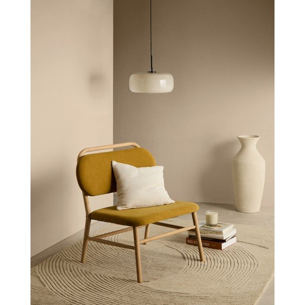 Mustársárga zsenília fotel Helda – Kave Home-image-1