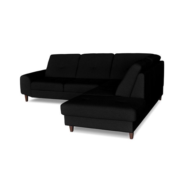 Beta fekete kinyitható sarokkanapé, jobb oldali kivitel - Windsor & Co. Sofas-image-1