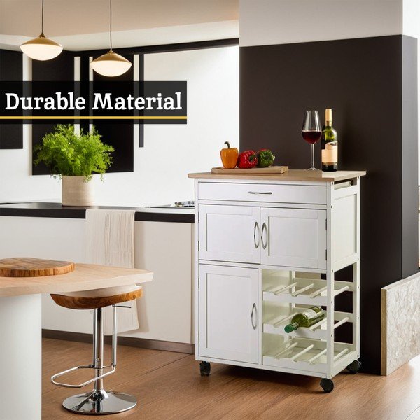 Bambusz gurulós zsúrkocsi 37x67 cm Harlow – Premier Housewares-image-2