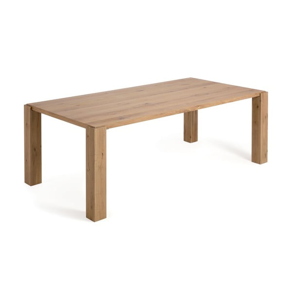 Natúr színű étkezőasztal tölgyfa dekorral 110x220 cm Deyanira – Kave Home-image-2