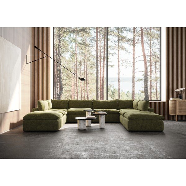 Zöld sarokkanapé (U alakú) Moonlight – Furninova -image-1