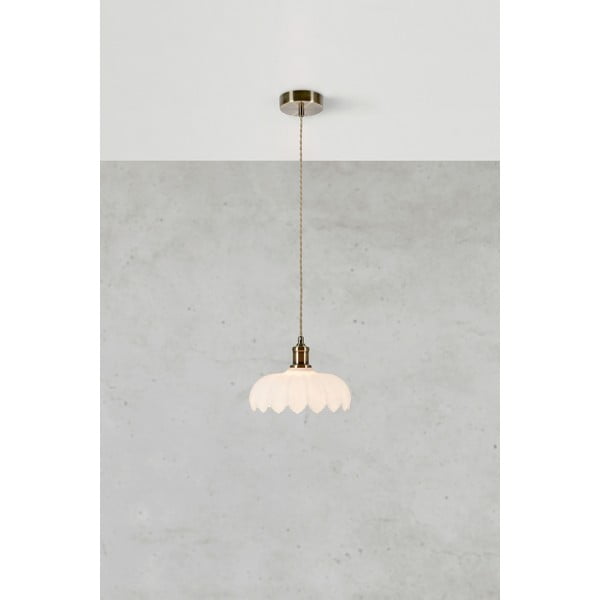 Fehér-sárgaréz színű függőlámpa üveg búrával ø 25,5 cm Kurage – Markslöjd-image-3