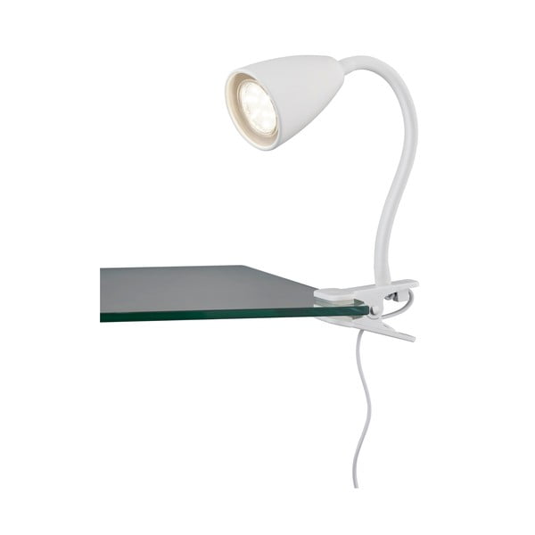 Fehér asztali lámpa csiptetővel (magasság 20 cm) Wanda – Trio
