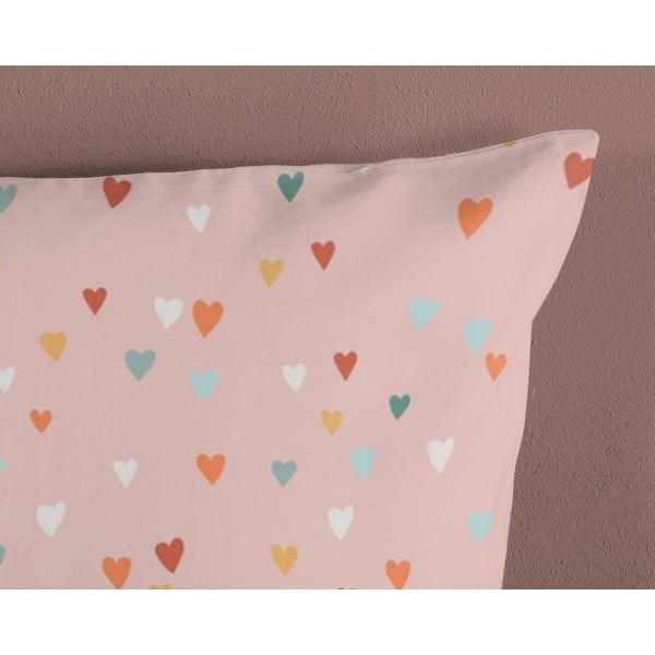 Rózsaszín-bézs pamut gyerek ágyneműhuzat babaágyhoz 100x135 cm Louie – Good Morning-image-3