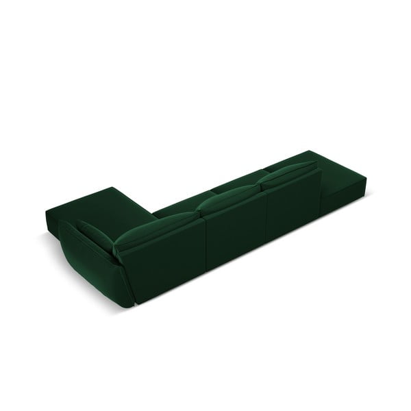 Sötétzöld bársony sarokkanapé (jobb oldali-heverő résszel) Vanda – Mazzini Sofas-image-3