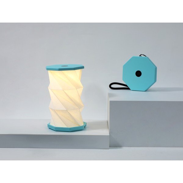 Fehér-türkiz USB hordozható fénydekoráció ø 8 cm Twist – Gingko-image-3