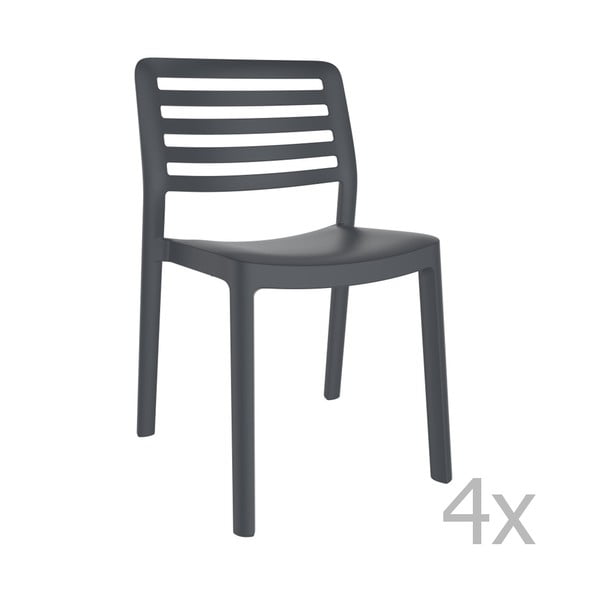 Wind sötétszürke kerti szék, 4 darab - Resol