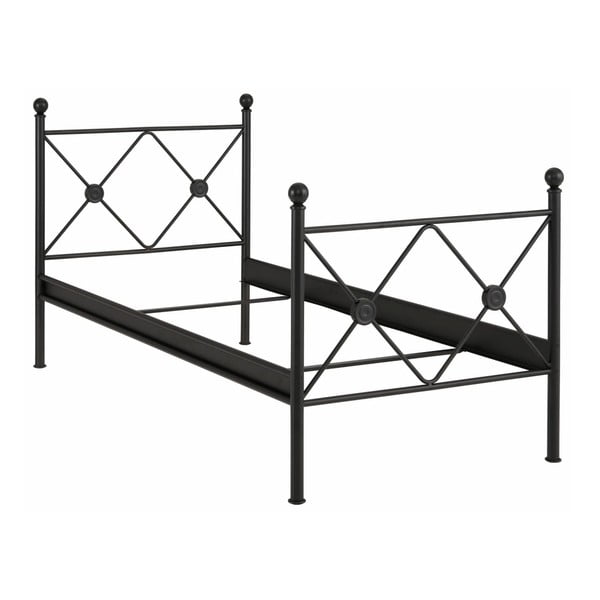 Johnson fekete egyszemélyes ágy, 90 x 200 cm - Støraa