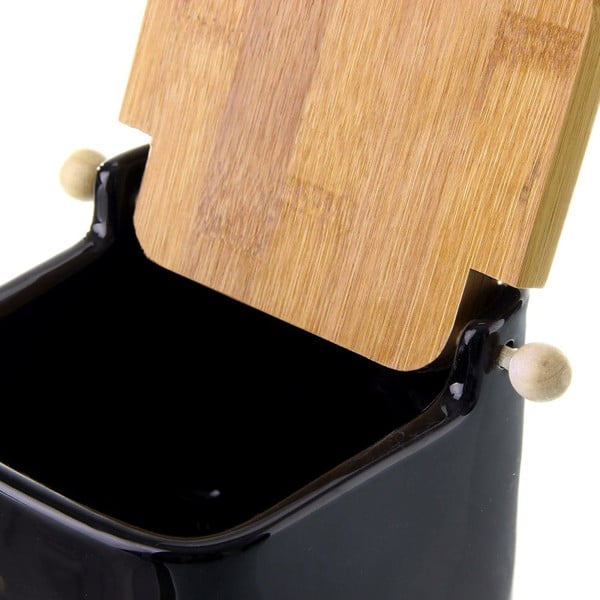 Fekete kerámia sótartó, 750 ml - Unimasa-image-1