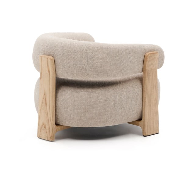 Bézs zsenília fotel Granite – Kave Home-image-4